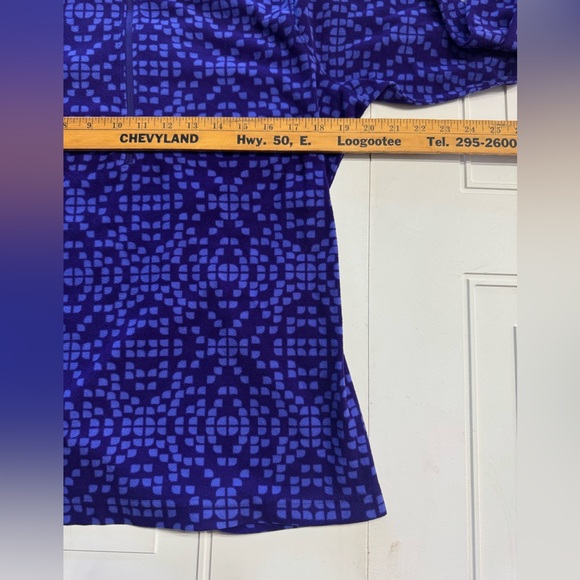 Columbia Fleece Pullover Sweater Size L Zip Lightweight Geometric Purple Blue - Picture 5 of 6